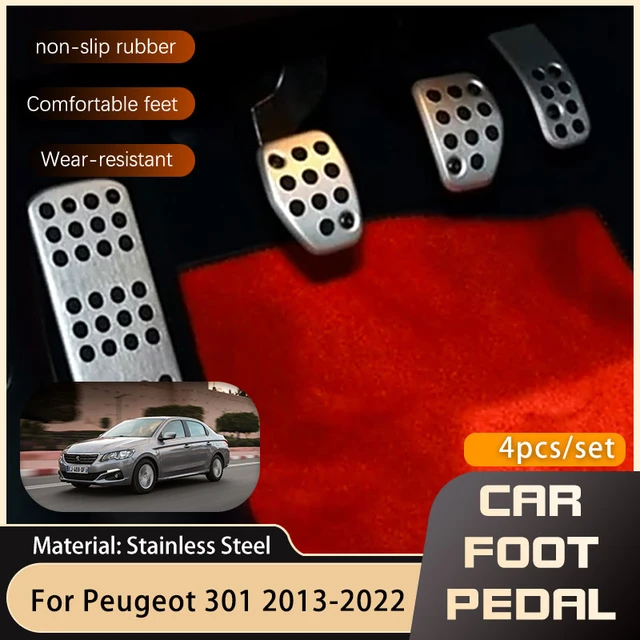 for Peugeot 301 Citroen C-Elysee IKCO Tara 2013~2022 Car Foot Pedals  Accelerator Brake Stainless Steel Non-slip Pedal Cover Pads - AliExpress