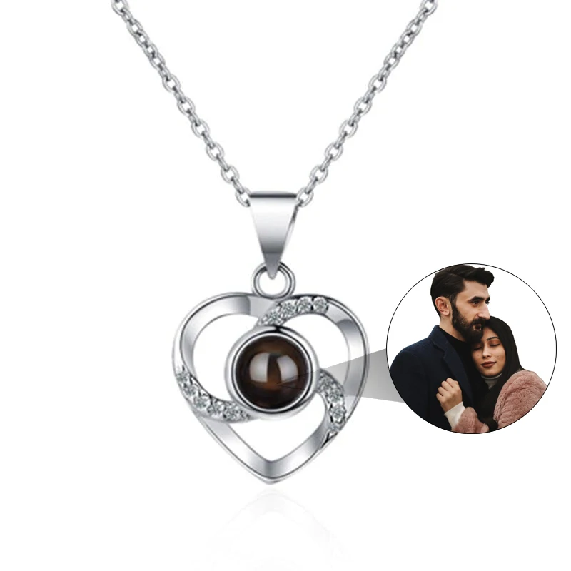 Heart Photo Necklace For Women Personalized Projection Photos Necklace Chain Custom Pendant Jewelry Anniversary Christmas Gift metal space rose gift box mother s day wedding anniversary christmas girlfriend gift sterling silver heart birthday gift