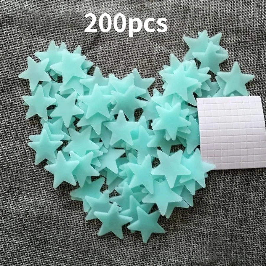 200 Piece Luminous Star Wall Sticker, Easy To Tear and Stick, Suitable for Bedro