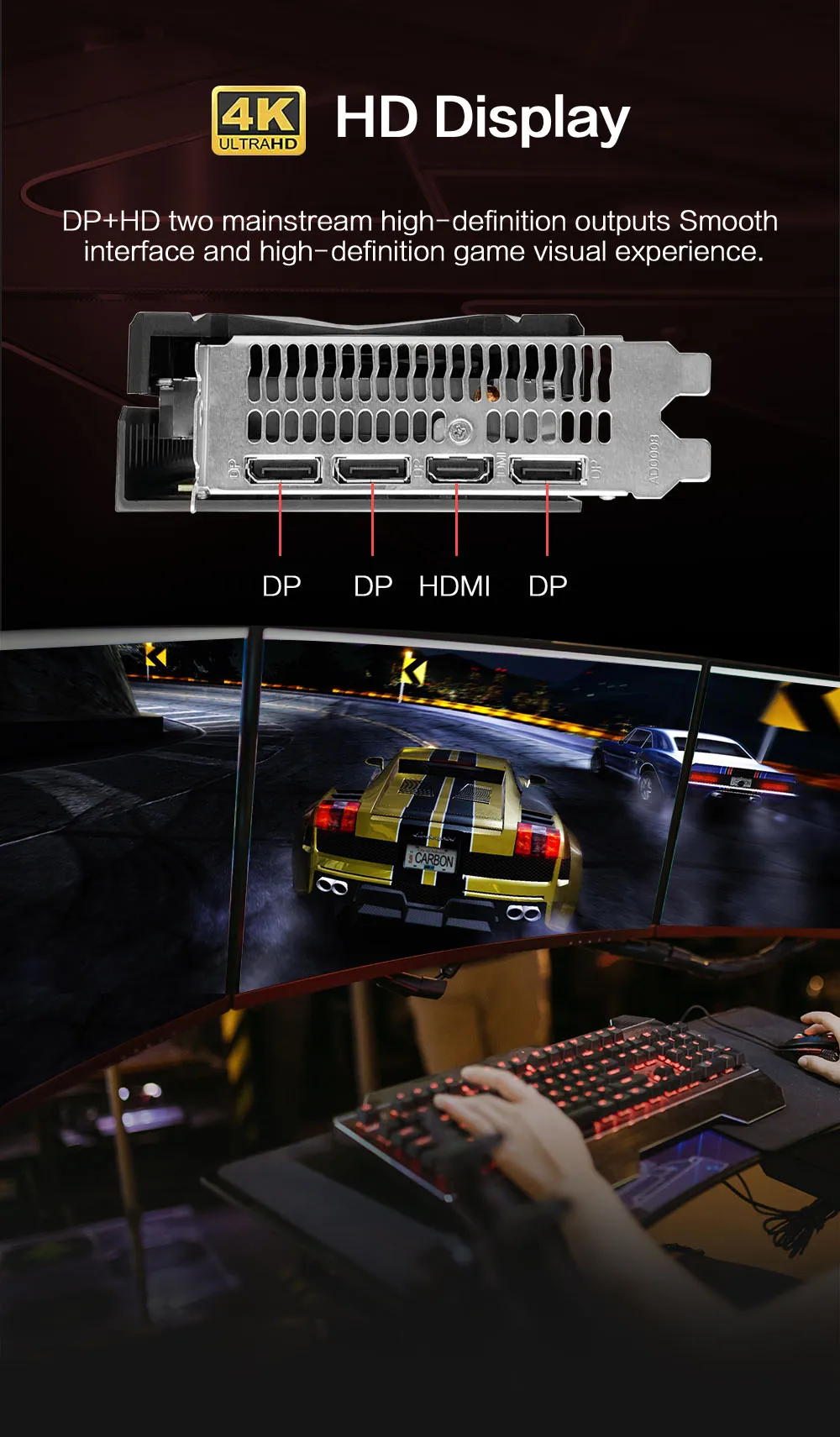 MLLSE RX 5600 XT 6GB Gaming-Grafikkarte 192bit GDDR6 8-Pin PCI-E 4.0 AMD Radeon Spiele-GPU RX 5600XT 6GB Desktop-Videokarte – Detail 7