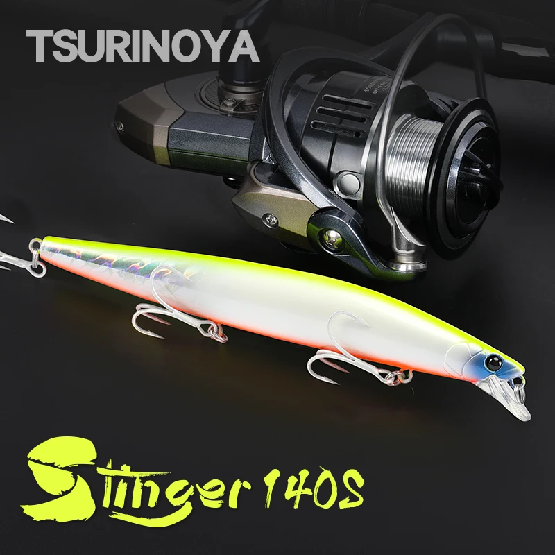 Tsurinoya Stinger 140S Visaas Zinkende Minnow Dw92 140Mm 26G Zoutwater Zeebaars Ultra Lange Casting Grote Harde Aas Jerkbait