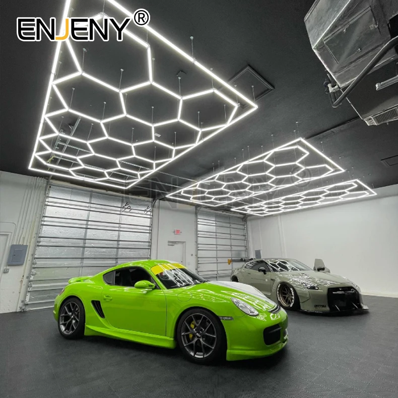 St1028 Auto Car Wash Design Led Lighting Car Repair Hexagonal