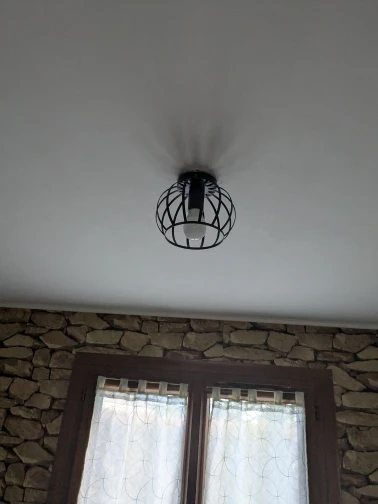 Vintage E27 Ceiling Lamp Black Metal Cage Light for Corridor Aisle photo review
