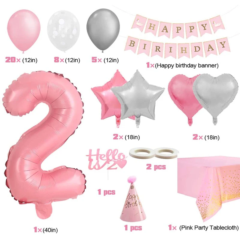 34pcs/set 1st Birthday Decorations Rose Gold Tablecloth Confetti Balloon 1  Year Old Birthday Anniversaire Party Decor Supplies - Party & Holiday Diy  Decorations - AliExpress