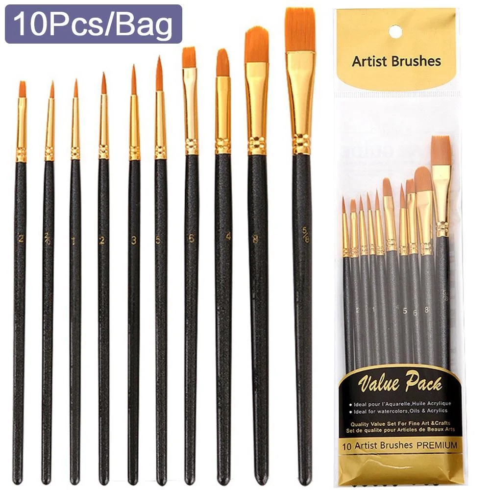 2Pack 10Pcs Paint Brushes for Acrylic Water Color Painting Brushes for Kids Miniature  Paint Brushes Easter Egg Face Painting