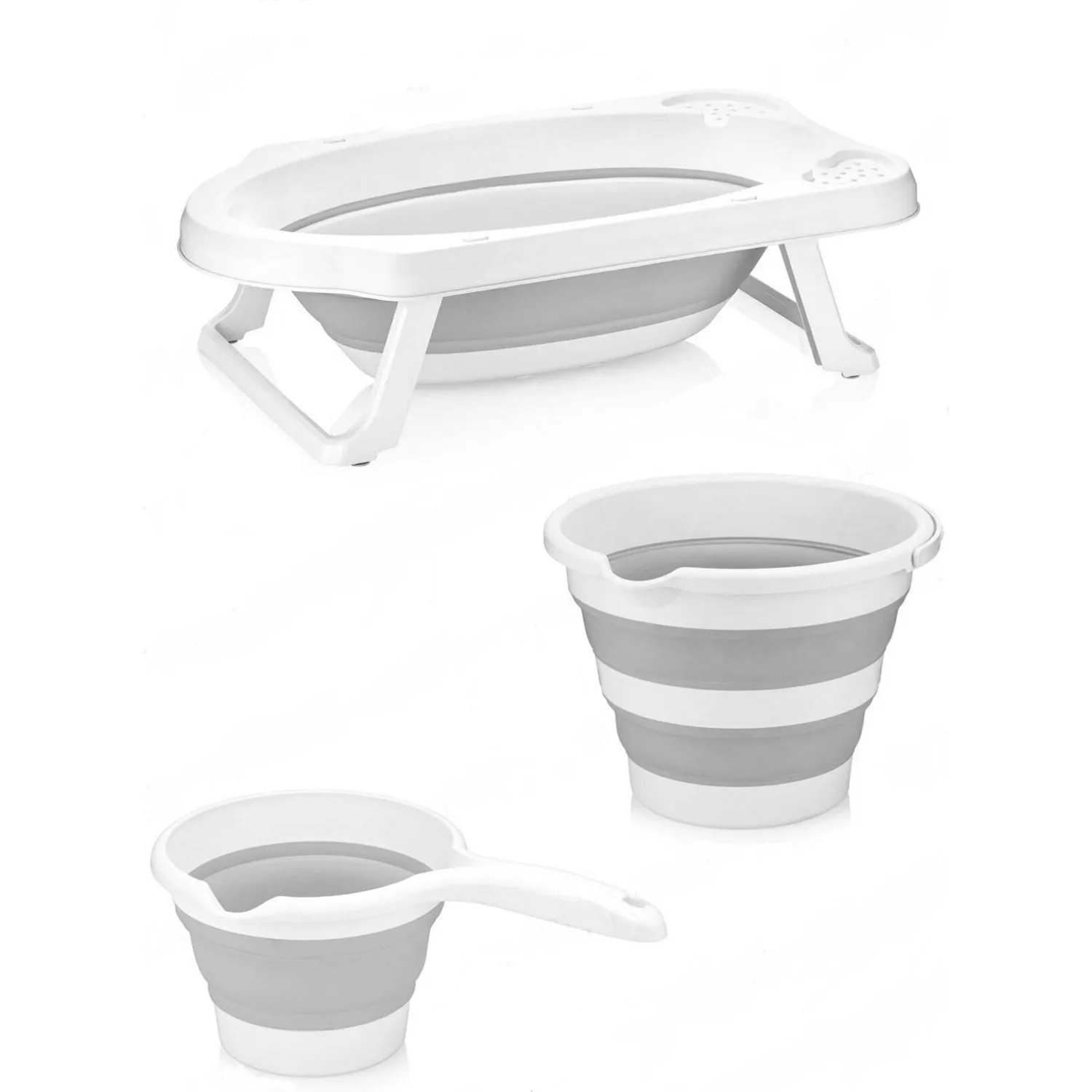 Gray Folding Baby Bath Set, consisting of 100 natural recycled