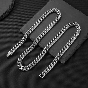 Width 8MM 316L Titanium Steel Miami Crypto Cuban Chain Necklace For Men Fashion Hip Hop Rock Party Jewelry Boyfriend Gift 1