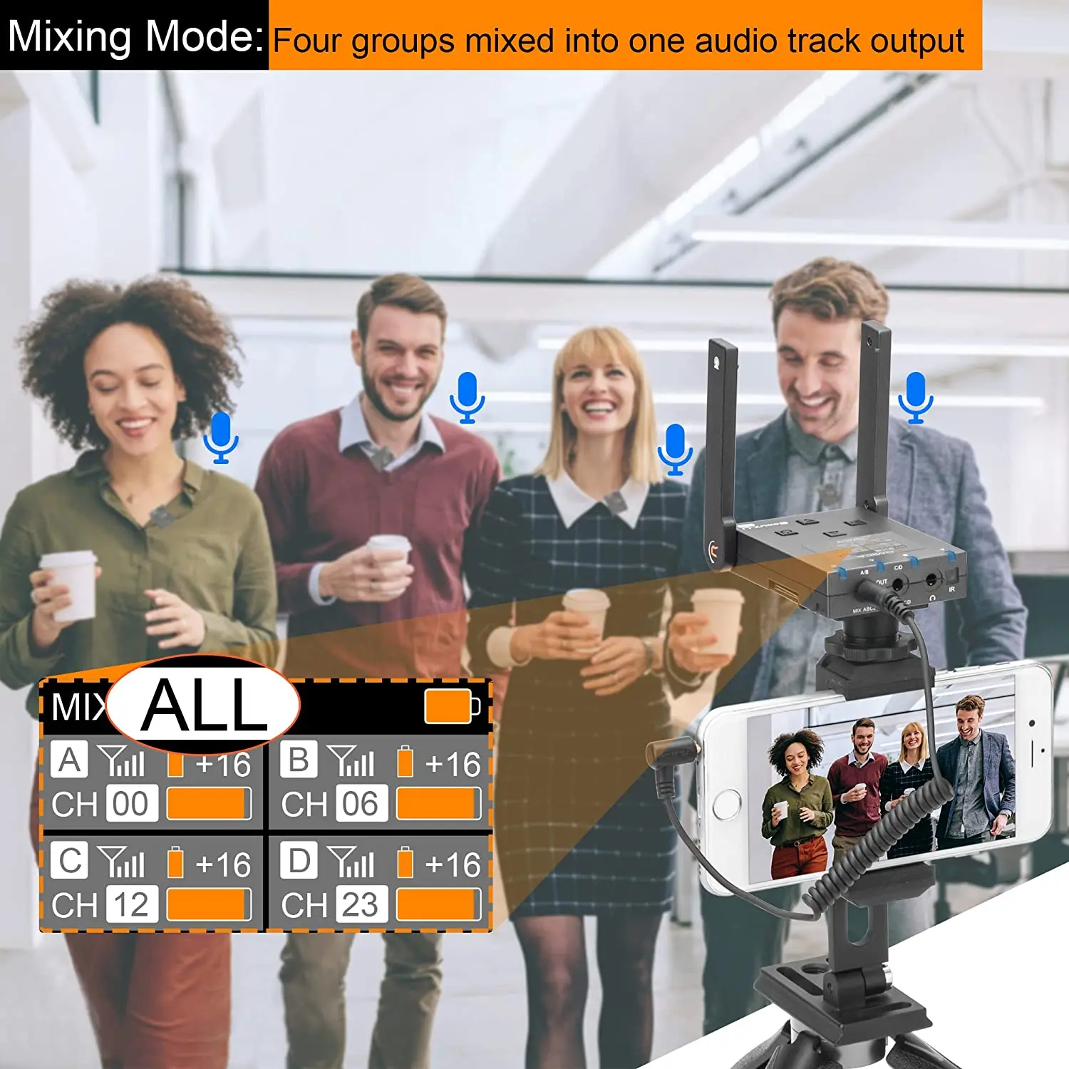 BoomX-U QUA UHF Wireless Lavalier Microphone 24-Channel Wireless Lapel For DSLR