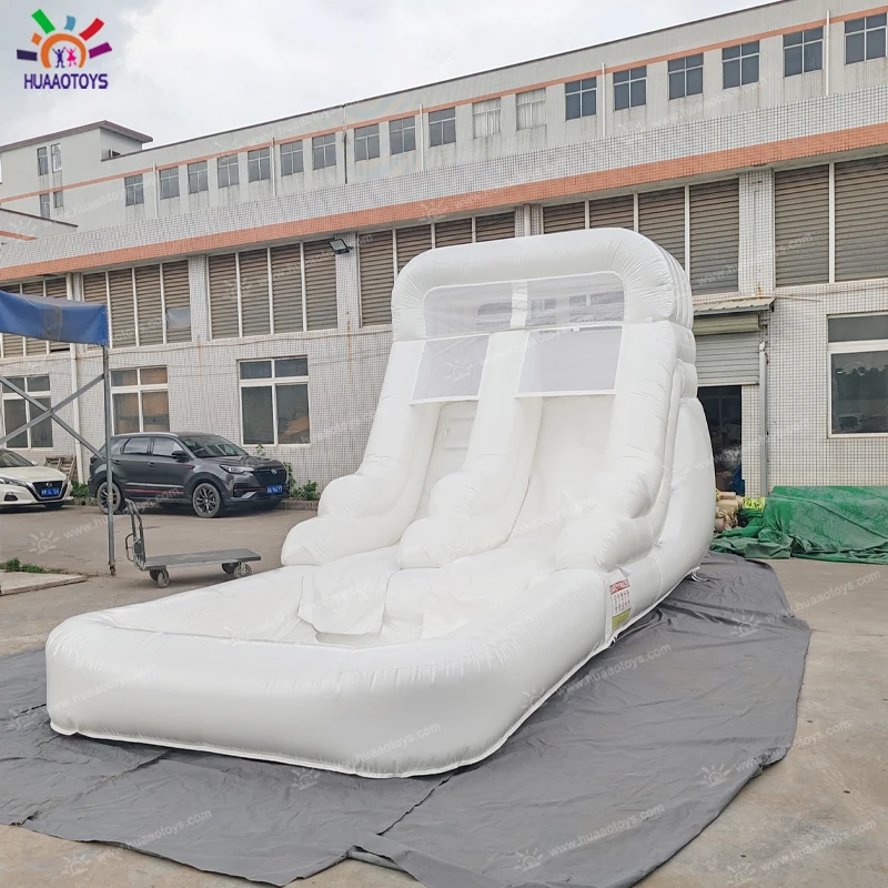 

Double lane White Inflatable Slide Jumping Castle Swimming Pool Outdoor Commercial Blow Up Bouncy Waterslide