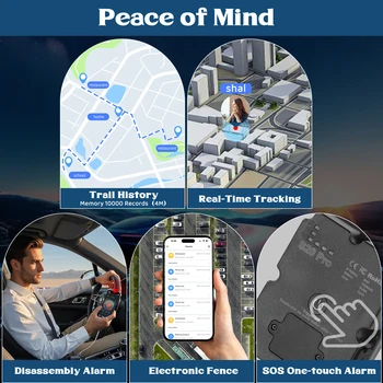 4G LTE GPS Tracker for Vehicle, US Seller, Magnetic Hidden Car Locator, Real-Time Tracking, 60 Days Continuous Battery, 10s Updates, SOS Alarm, Geo-Fence Alerts, Subscription Required 4