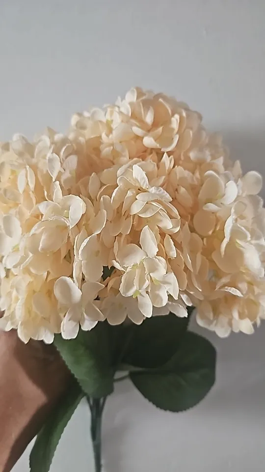 5 Heads Hydrangea Bouquet Silk Artificial Flowers for Party Wedding Living Room Decoration Accessories Home Decor Fake Flowers photo review