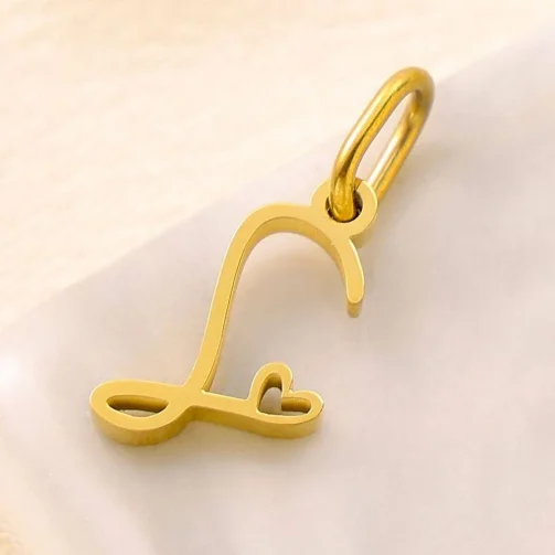 Personalized Initial Heart Necklace - Stainless Steel Jewelry Charm