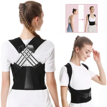 Back Brace Posture Corrector for Women and Men, Shoulder Straightener Adjustable Full Back Support Upper and Lower Waist Belt 1