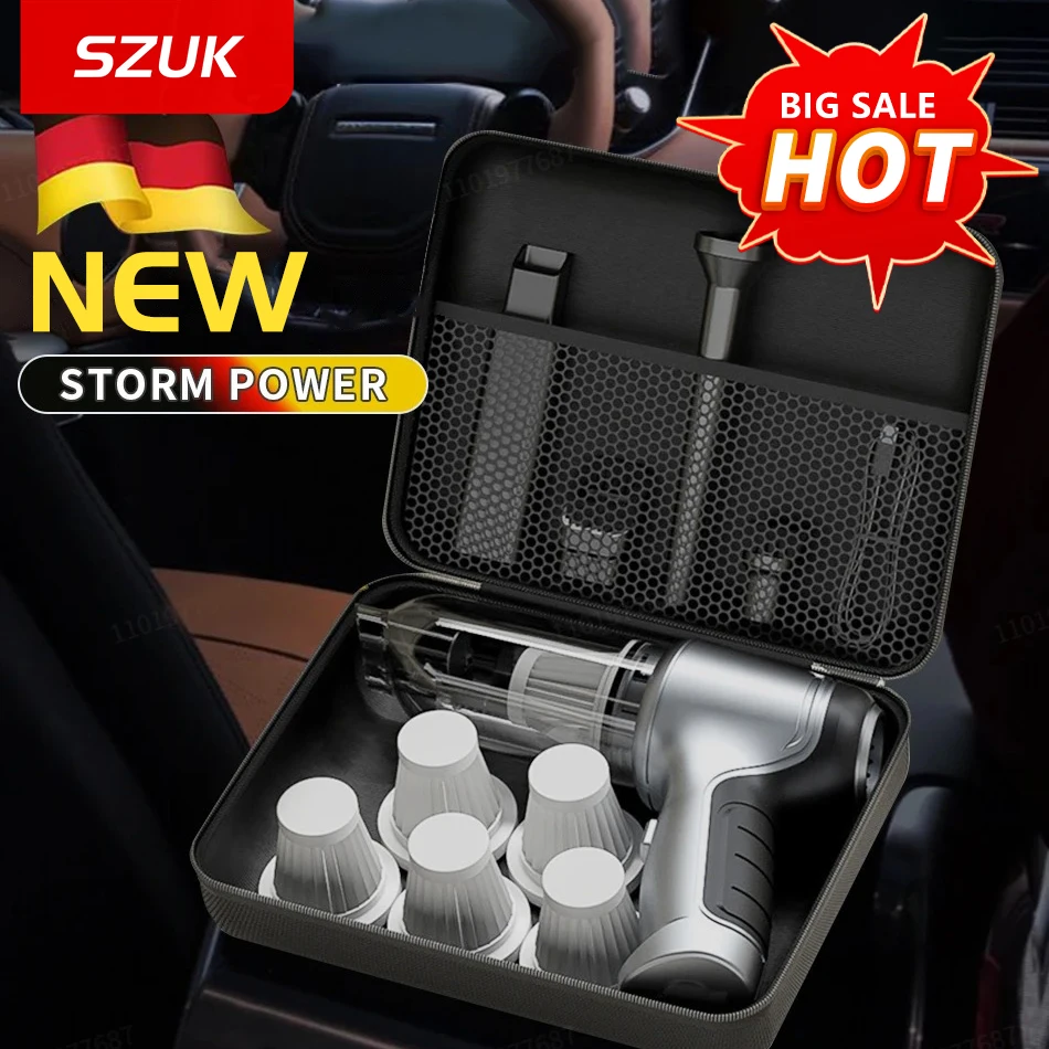 SZUK 638000PA Car Vacuum CIeaner Wireless Handheld Powerful Portable Blower Home Cleaning Machine Mini Vacuum Cleaner for Car