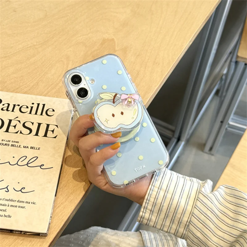 For IPhone 16 Case For Women Girls, Cute Wavy Curly Edge Design Girly Color Case Camera Protection Thin Slim Soft Silicone Shockproof Protective Phone Case Ip