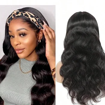 Body Wave Headband Wig Human Hair For Women Brazilian Virgin Hair Wear And Go Glueless Wigs Human Hair Headband Wig 200% Density 1