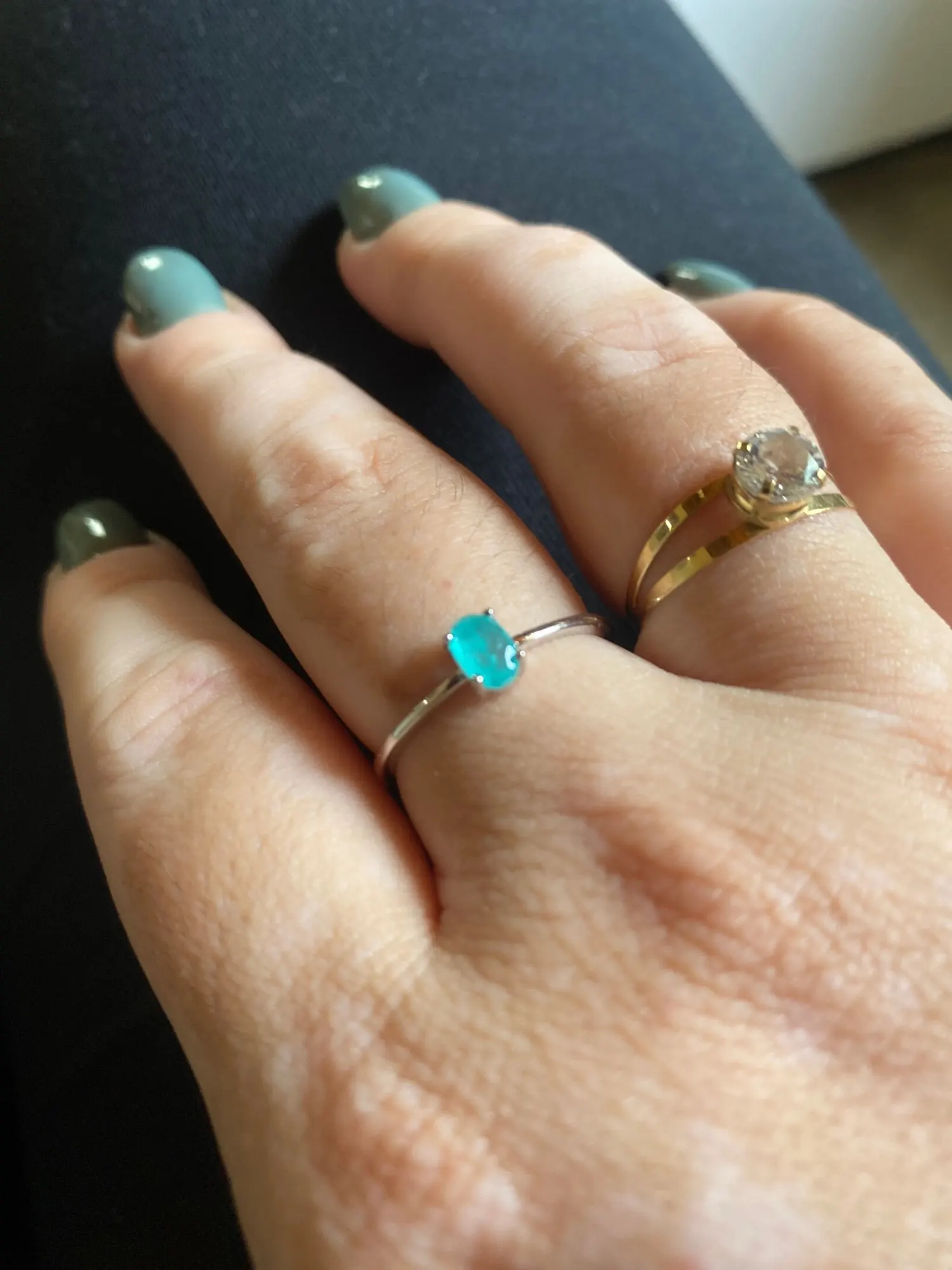 Silver tourmaline ring