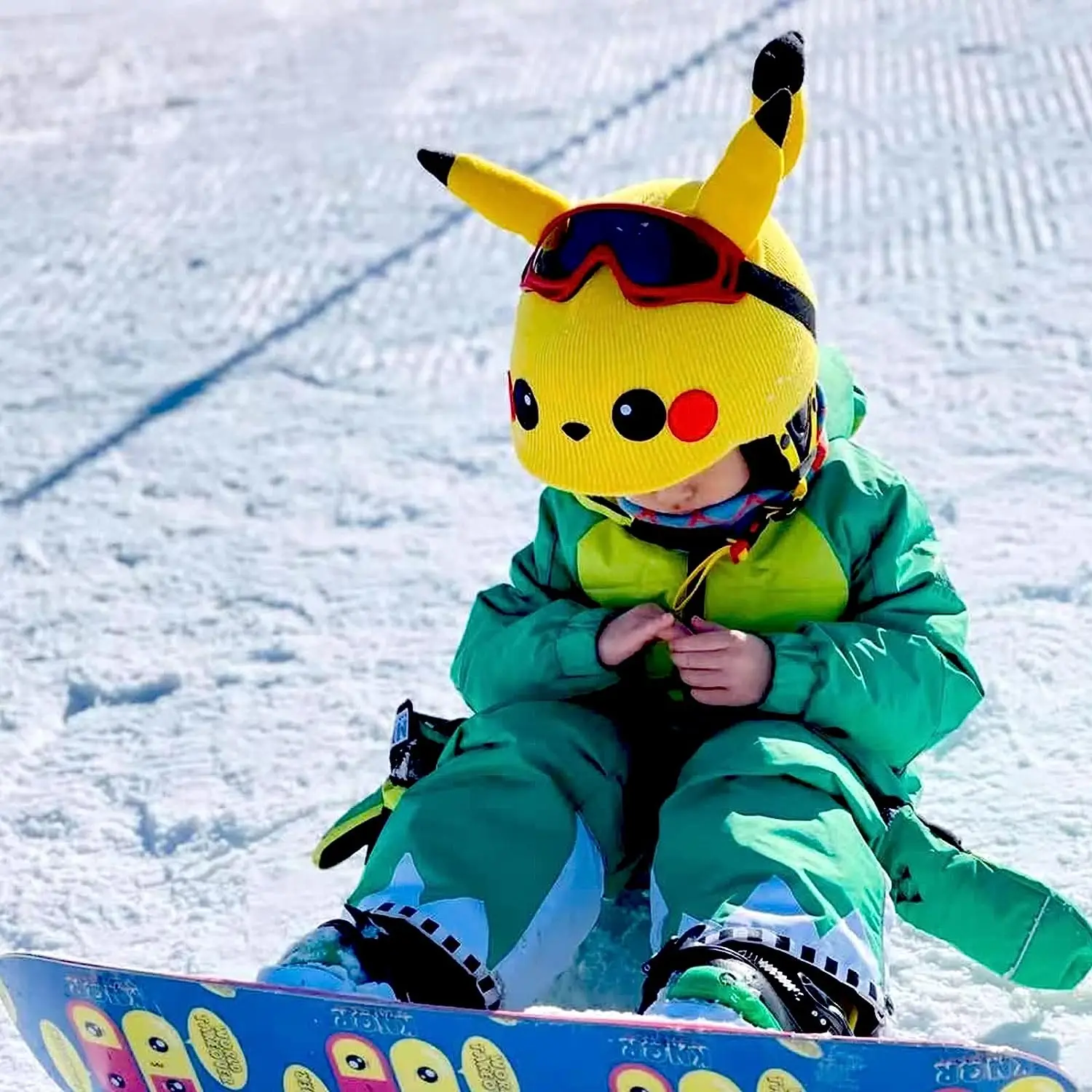 Cartoon Ski Helmet Cover Cap Funny Skiing Helmets Decorative Knit Cover Hat for Bicycle Ski Paraglider Sports for Kids & Adults