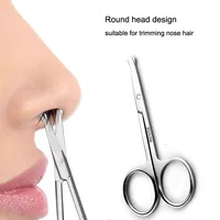 Eyebrow Scissors Eyelashes Nose Hair Trimmer Safe Stainless Steel Round Men's Nose Hair Beard Facial Hair Nose Hair Trimmer 2