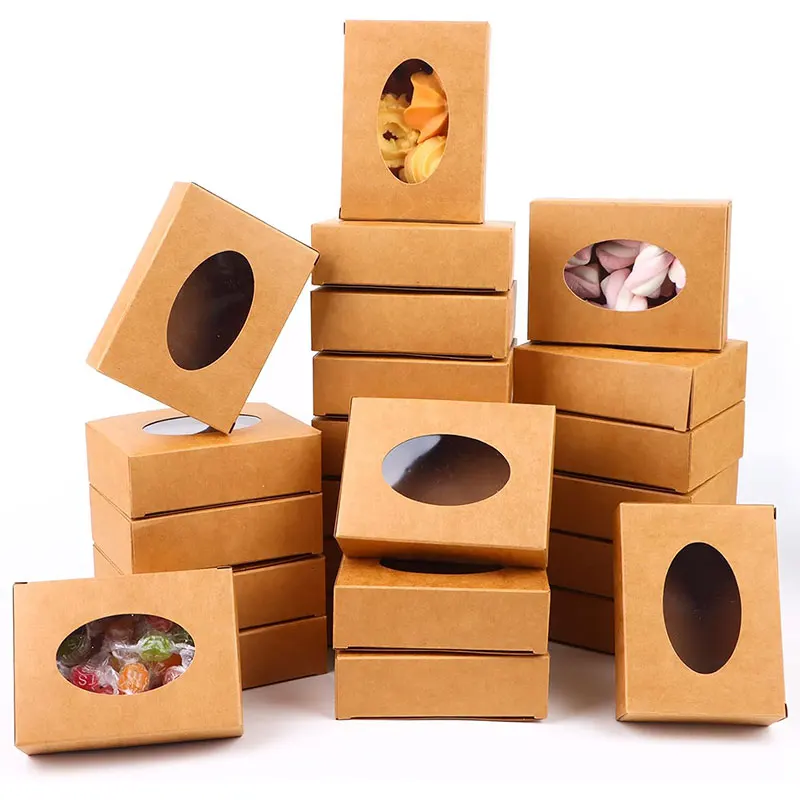 20/30Pcs Mini Kraft Paper Packaging Boxes with Transparent Window for Soap, Bakery Trea... - SKU MPPB2244 - UGI Packaging
