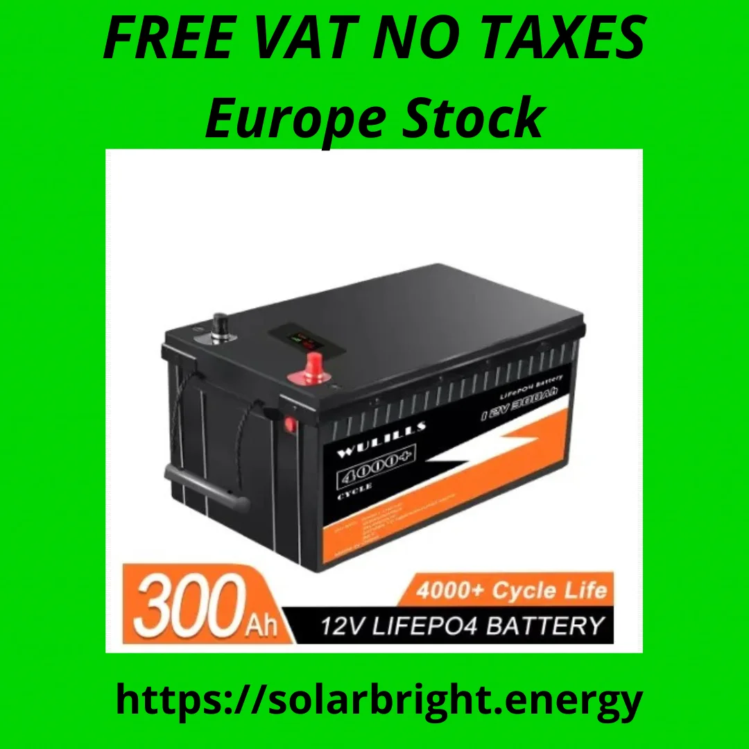 

12V 300Ah LiFePO4 Battery Pack 12V 24V LiFePO4 Battery High Capacity for Solar Power System RV House Trolling Motor Tax Free