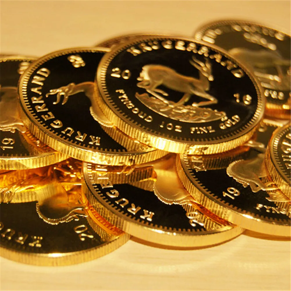 1967-2023 Sud Africa Krugerrand Moneta D'Oro 1Oz Placcato 24K Moneta D'Oro Regalo Artigianato In Metallo Decorazione Puntelli Di Pellicola