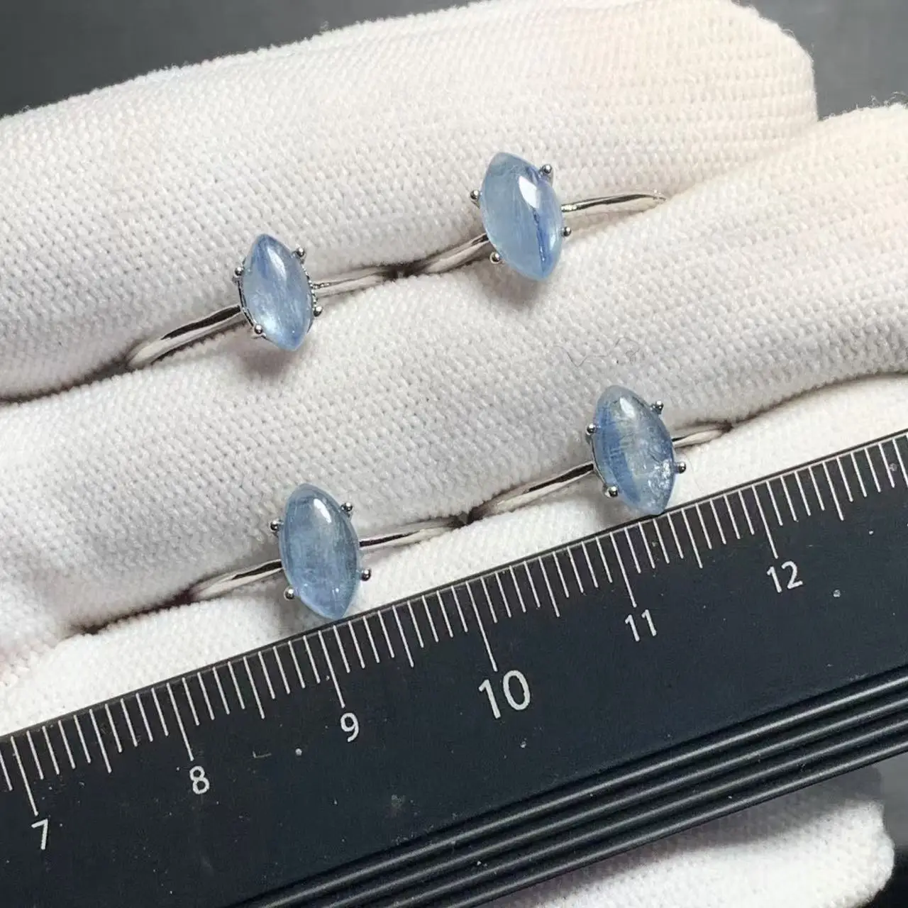 MM Natural Blue Kyanite Ring Adjustable Female Ring Jewelry for Women Gift Wholesale High Quality Vintage Fine