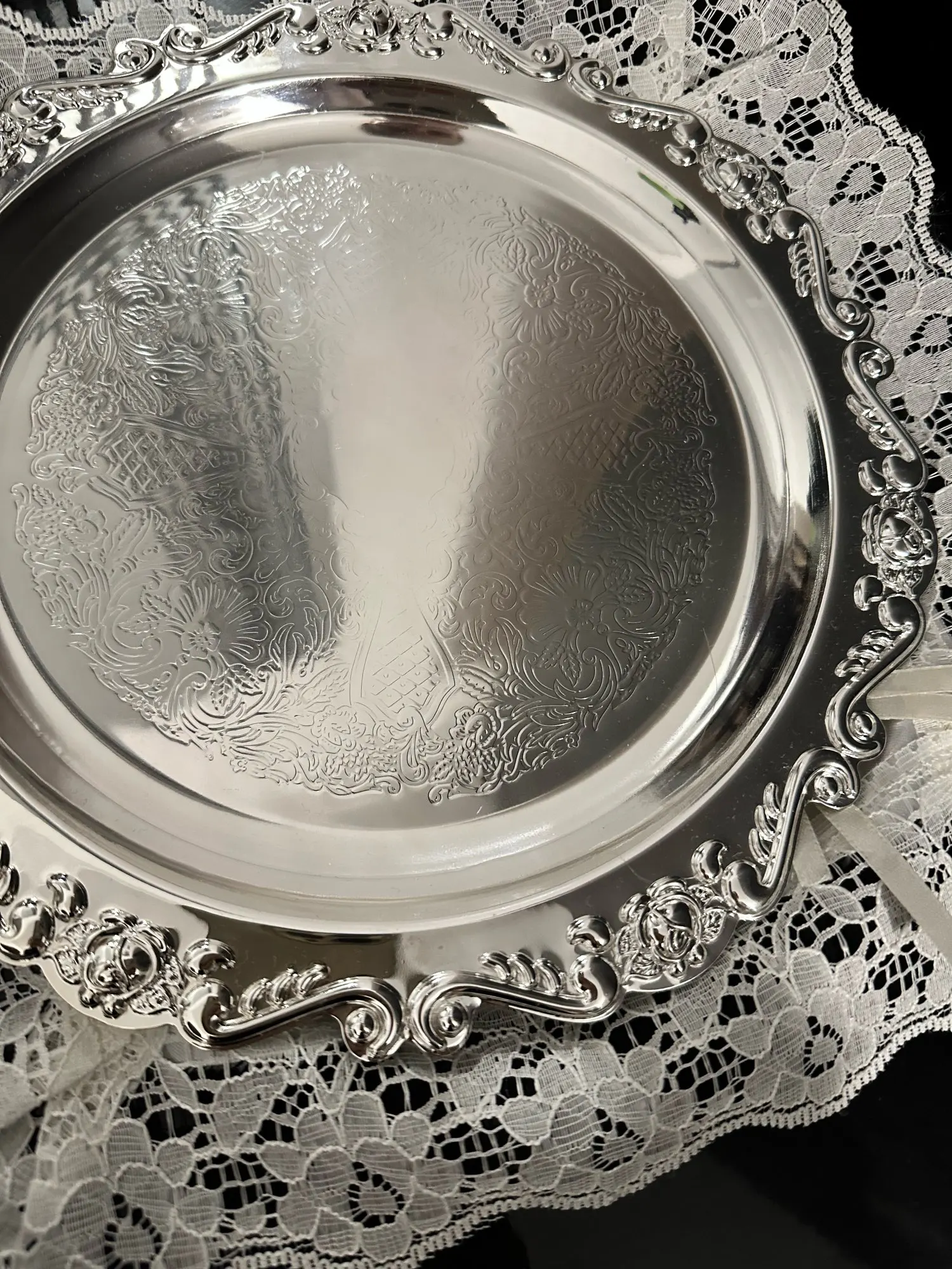 Silver Decorative Tray, customer photo