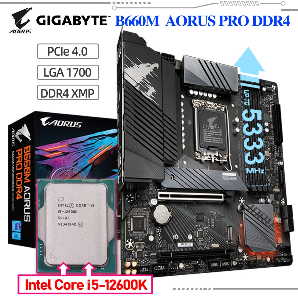 LGA 1700 GIGABYTE B660M AORUS PRO DDR4 Motherboard + Intel Core i5