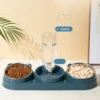 3 in 1 Dog Cat Bowls Water and Food Bowl Set Raised Cat Dishes for Hamster Small Dogs Kitten Pet Feeding Supplies 2