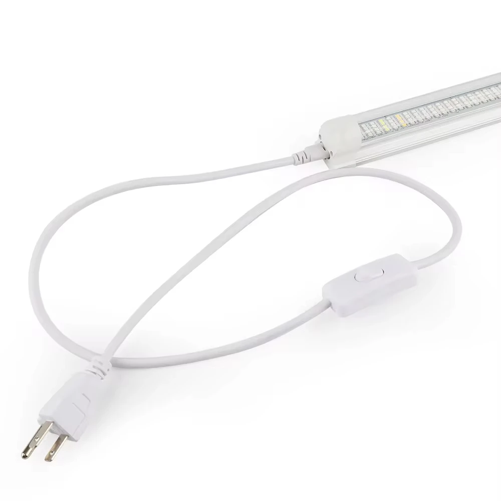 T5 T8 Extension Cord 3Pin LED Tube Connector Cable 50cm 100cm Power Wire ON/OFF Switch For Integrated Tube Light EU US Plug