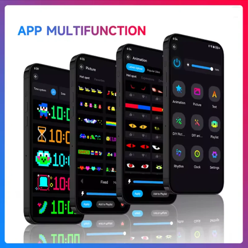 DIY Programmable LED Matrix Pixel Panel Flexible Night Light for Car Store Hotel Bar Truck Eye Bluetooth APP Control