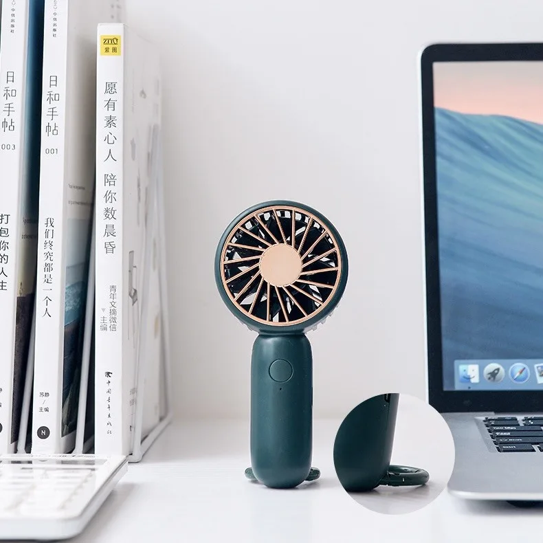 Mini Fan USB Fan Handheld Portable Fan Buckle Charging Silent for Office Outdoor Travel Student Summer 4