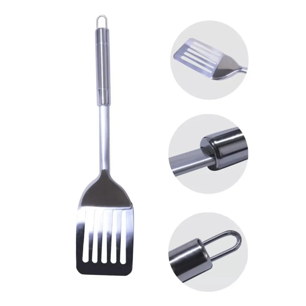 Kit Espátula Vazada Inox, 3 Cozinha