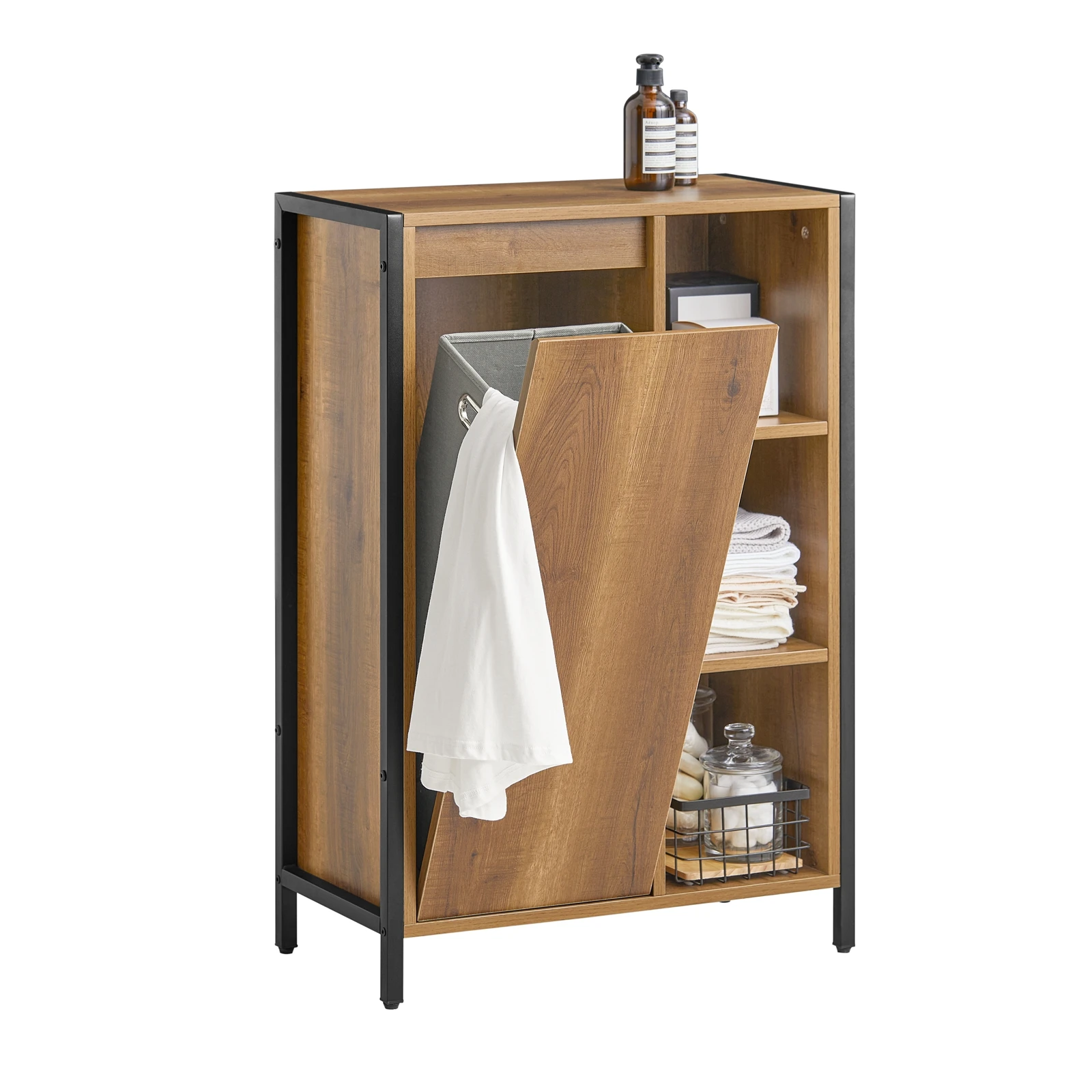 SoBuy BZR65-PF armoire à linge avec sacs à linge pliables sac à linge coffre à linge panier à linge meubles de salle de bain BHT environ. : 60x90x30cm
