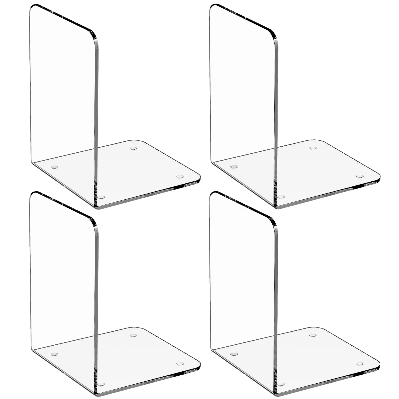 

Clear Acrylic Non Skid Book Ends Organizer Bookshelf Decor Decorative Bedroom Library Office School Supplies