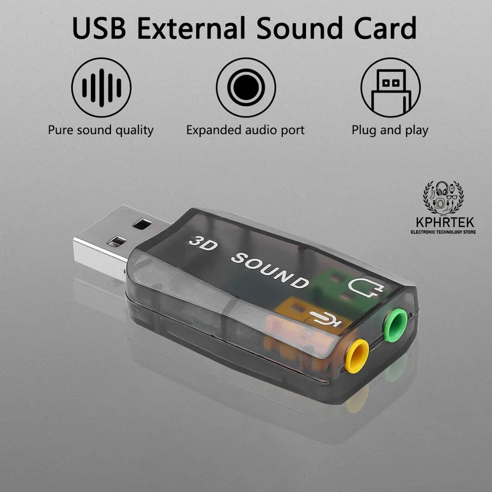 USB 외부 사운드 카드 5.1 독립 사운드 카드 노트북 드라이버가 없는 USB 사운드 카드 투명 USB 컴퓨터 사운드 카드
