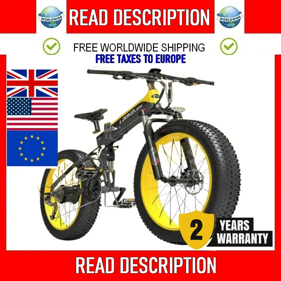 

2024 NEW Lankeleisi 1000W Electric Bike Fat Ebike Folding E Bike 48v Electric Mountain Bicycle 26-Inch electric bike fat MTB ebi