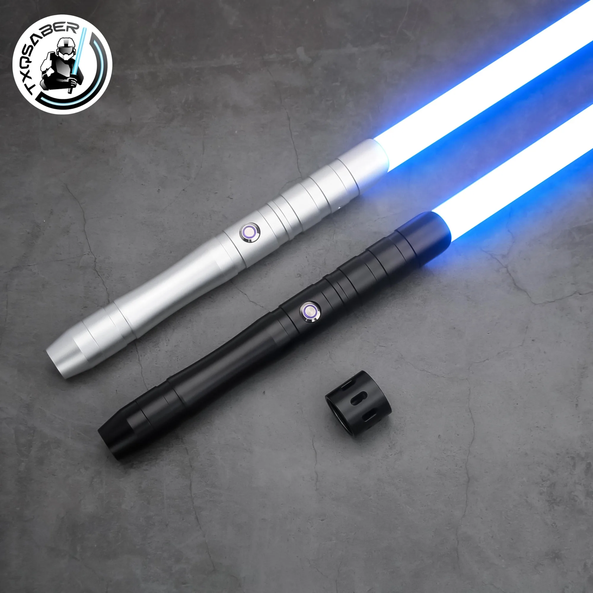 TXQSABER Double Heavy Dueling Lightsaber Smooth Swing Laser Sword Metal Hilt with Strap Blaster Force Jedi Training Cosplay Kids