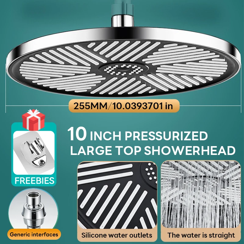 10inchBigPanelRainfallShowerHeadHighPressureShowerHeadWater