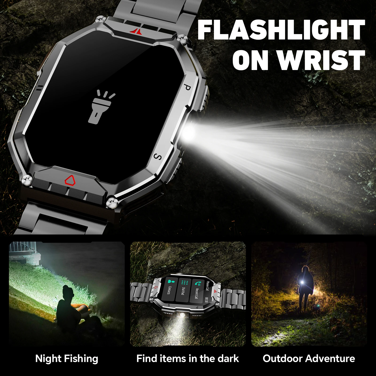2026 Fashion 2.1 Inch AMOLED Smart Watch Men Bluetooth Call 107 Sports Mode GPS Trajectory Heart Rate Blood Pressure Oxygen Monitor 650mAh Long Standby Waterproof Fitness Tracker Smartwatch For Android IOS 4