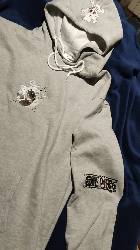 One Piece Gear 5 Luffy Hoodie – Zip-Up Anime Jacket with Sleeve Graphics (Multiple Colors)