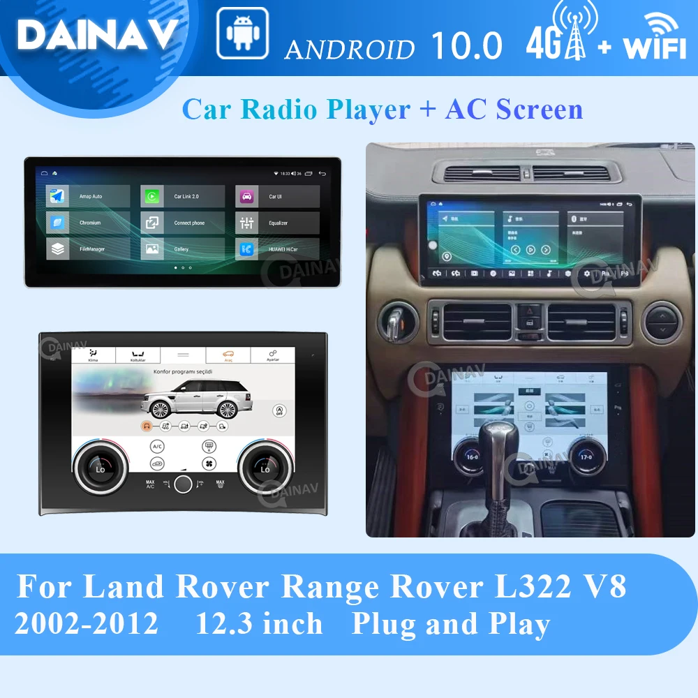 

For Range Rover L322 2002-2012 car radio touch screen GPS Navigation DVD Multimedia player carplay stereo AC Panel