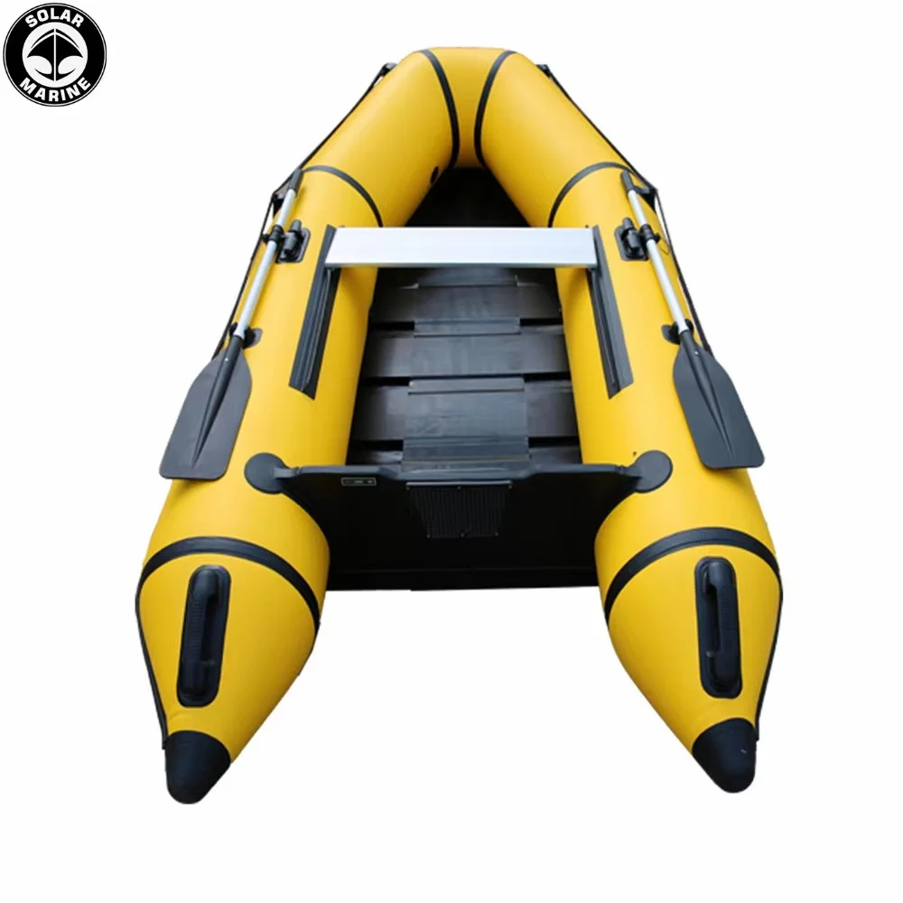 Solar Marine 3 Person 2.3M 0.9 MM PVC Inflatable Boat Kayak Canoe with Accessories For Fishing Or Water Sports
