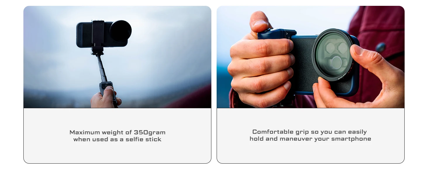 Versatile Bluetooth Smartphone Selfie Grip with ARCA Standard, Cold Shoe Mount f