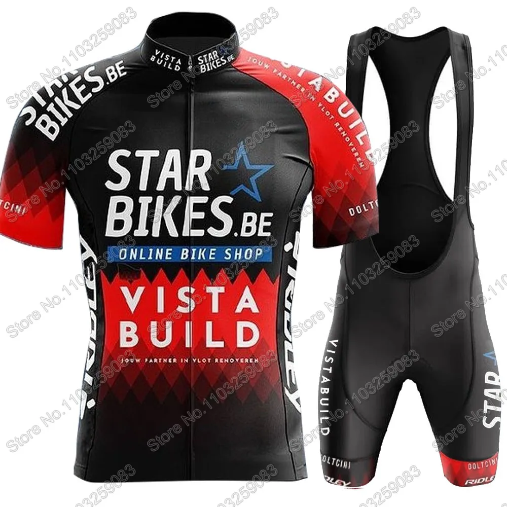 

Star Bikes-Vista Build Велоспорт Джерси 2024 Pro командный комплект с коротким рукавом черная одежда велосипедный костюм рубашка велосипедные шорты с нагрудником MTB Ropa