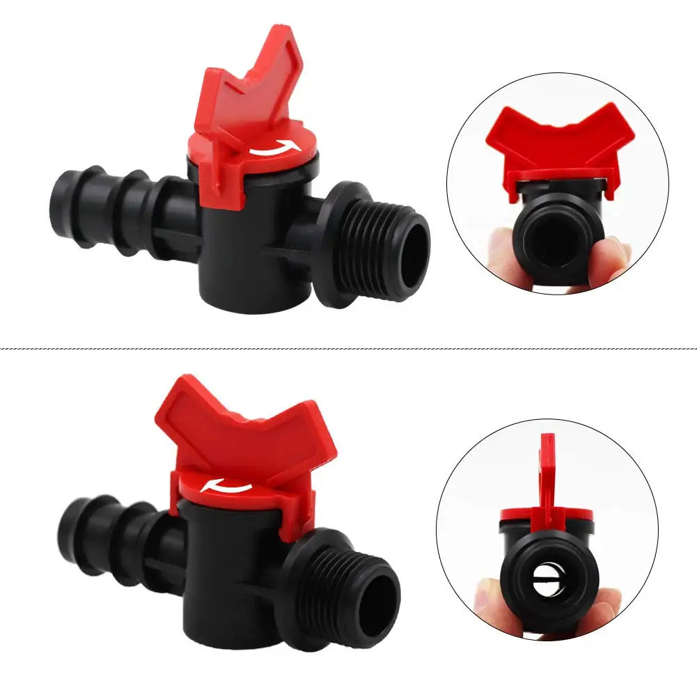 16 mm x 3/4 valve válvula de interruptor de irrigação por gotejamento, 25-pack stopcock.