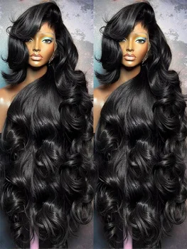 Parrucca Body Wave da 40 Pollici in Veri Capelli Umani, 13x4 13x6 HD con Pizzo Invisibile Frontale Pre-Pizzicato, Attaccatura Naturale per Uso Quotidiano Femminile