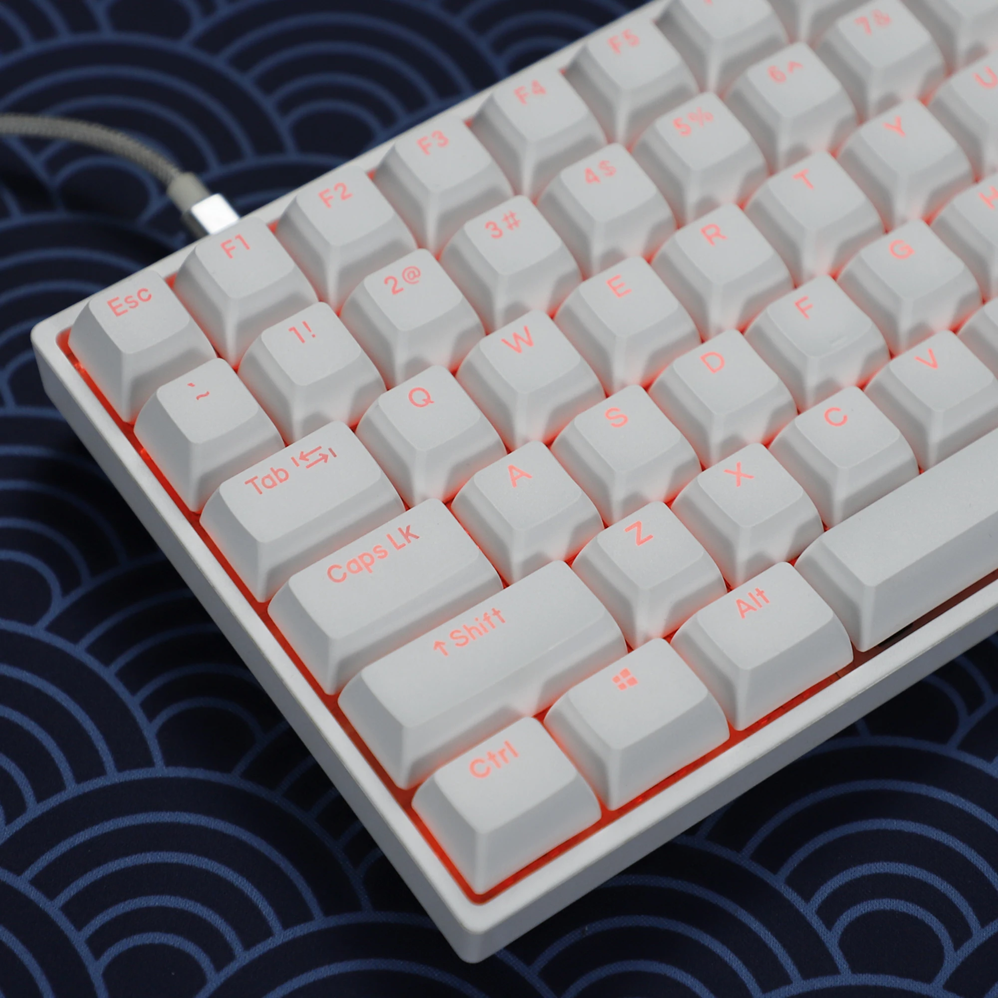 pbt duplo tiro brilhar através backlit keycaps