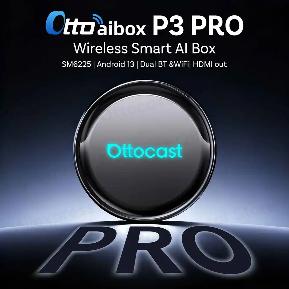 OTTOCAST P3 PRO AI Box Smart SM6225 Android Box Wireless CarPlay